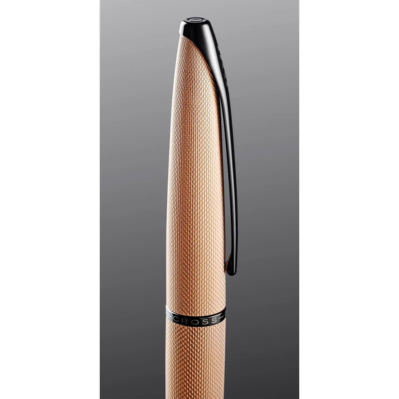 Cross 886-42MF ATX Fountain Pen Medium Brushed Rose Gold with Black Trims