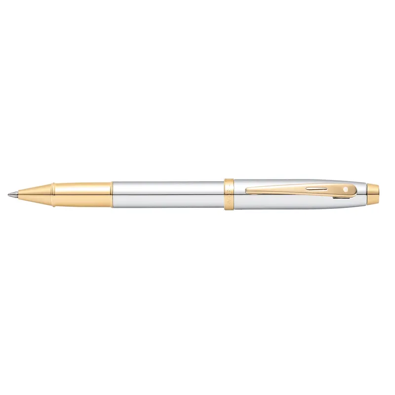 Sheaffer 9340 Gift 100 Rollerball Pen Bright Chrome with Gold Tone Trim