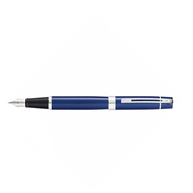 Sheaffer Gift 300 Fountain Pen (Medium) Glossy Blue with Chrome-Plated Trim
