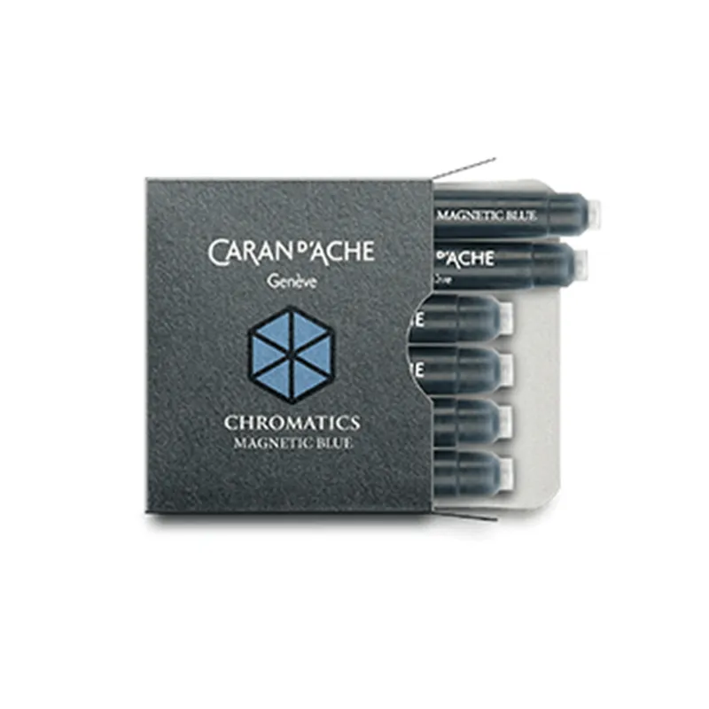 Caran d'Ache Chromatics Cartridge For Fountain Pen (Pack Of 6) Magnetic Blue