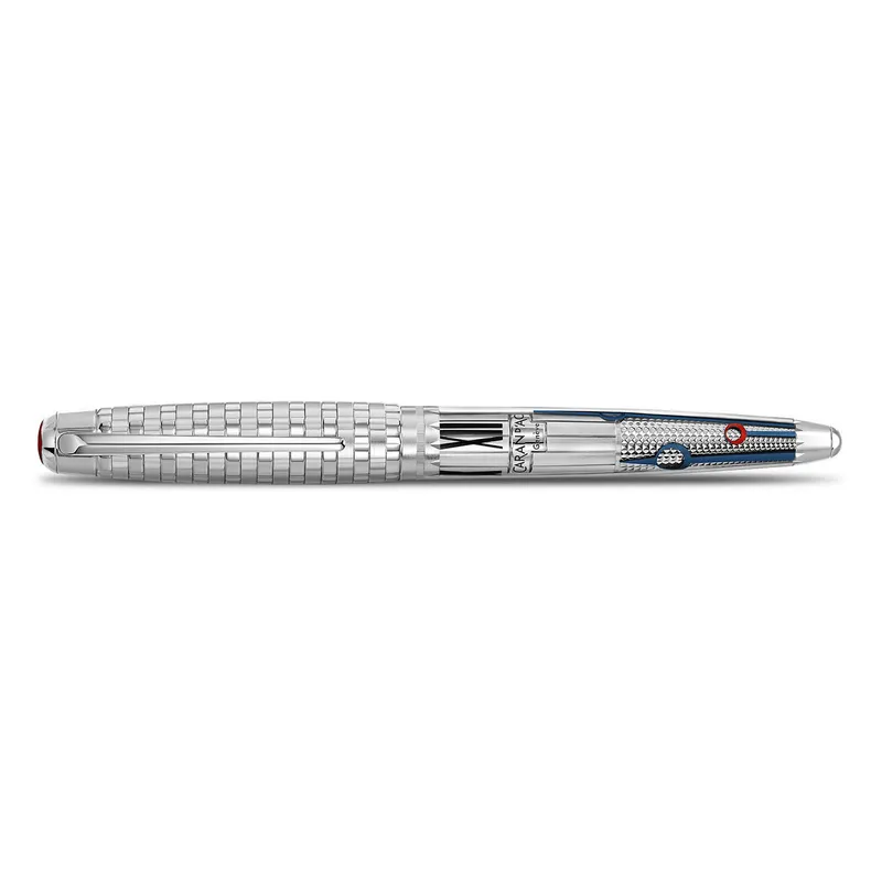 Caran d'Ache Limited Edition 1010 Timekeeper Fountain Pen (18K Medium) - Silver With Silver Trims