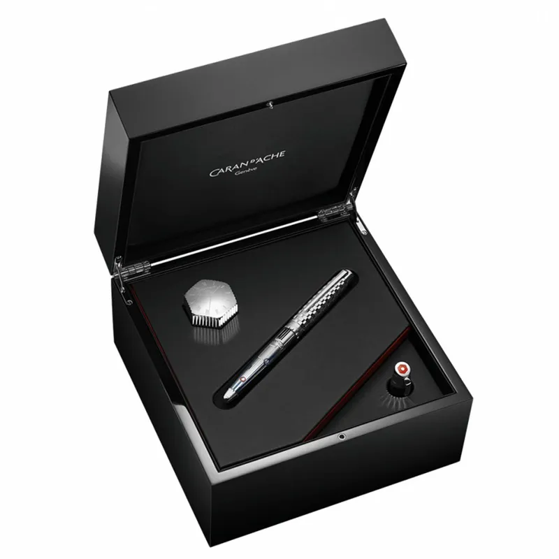 Caran d'Ache Limited Edition 1010 Timekeeper Fountain Pen (18K Medium) - Silver With Silver Trims