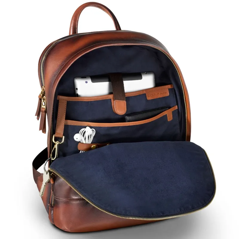 Lapis Bard Ducorium Hampton 14Inch Laptop Backpack Bag  Cognac