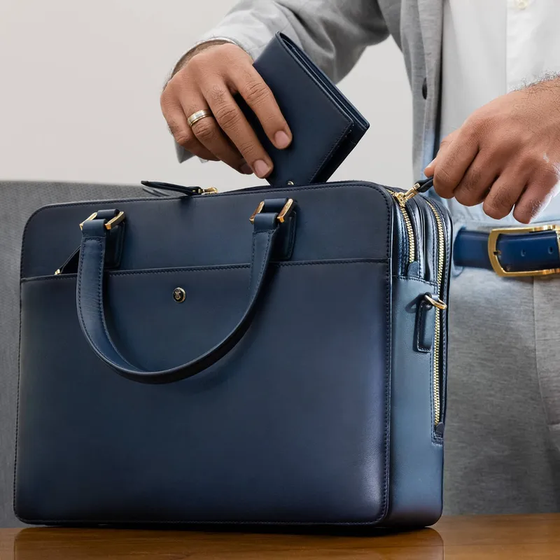 Lapis Bard Ducorium Chester Slim 14Inch Laptop Business Bag Blue