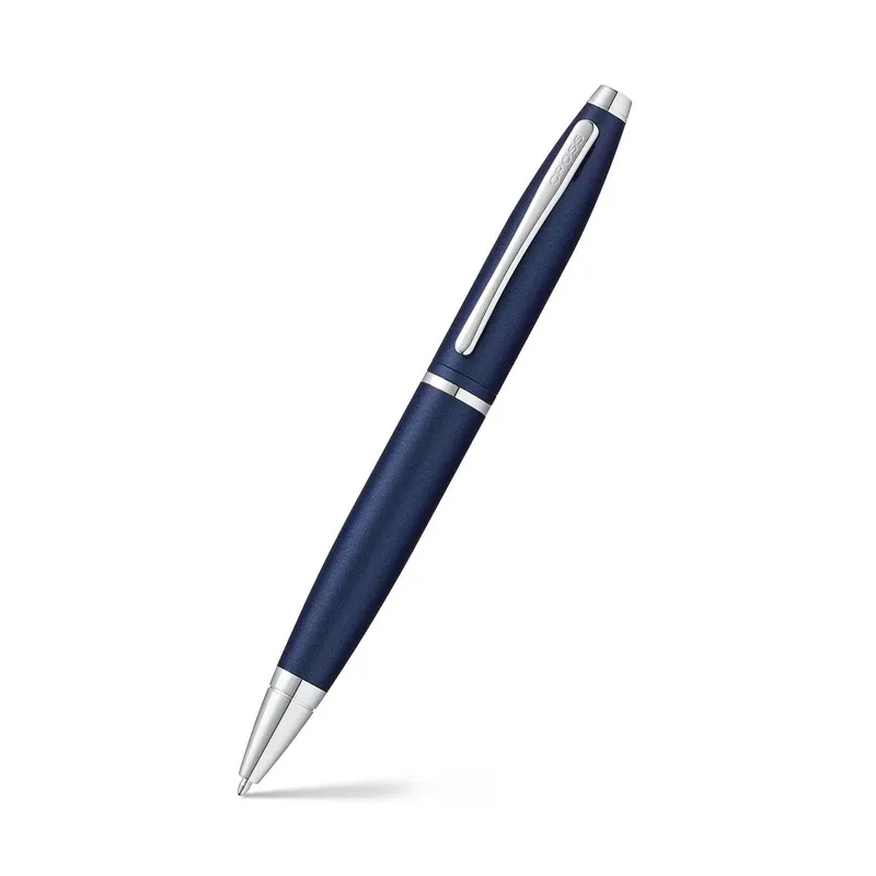 Cross AT0112-18 Calais Matte Metallic Ballpoint Pen Midnight Blue with Chrome Trims