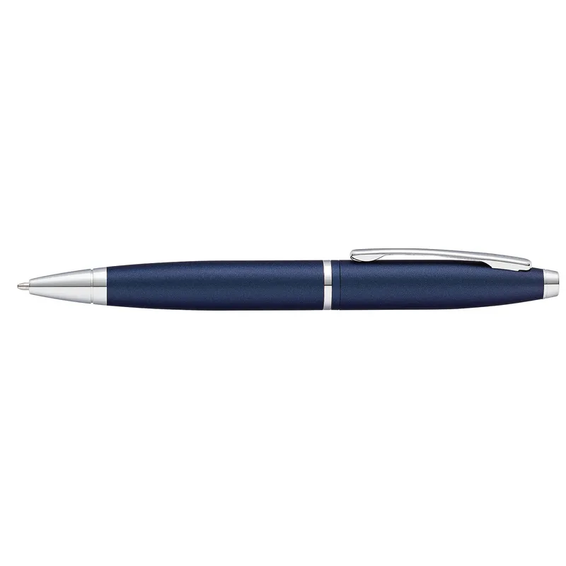Cross AT0112-18 Calais Matte Metallic Ballpoint Pen Midnight Blue with Chrome Trims