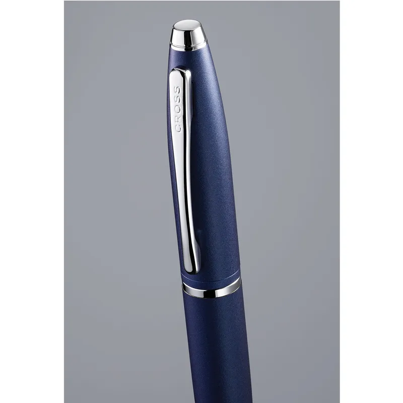 Cross AT0112-18 Calais Matte Metallic Ballpoint Pen Midnight Blue with Chrome Trims