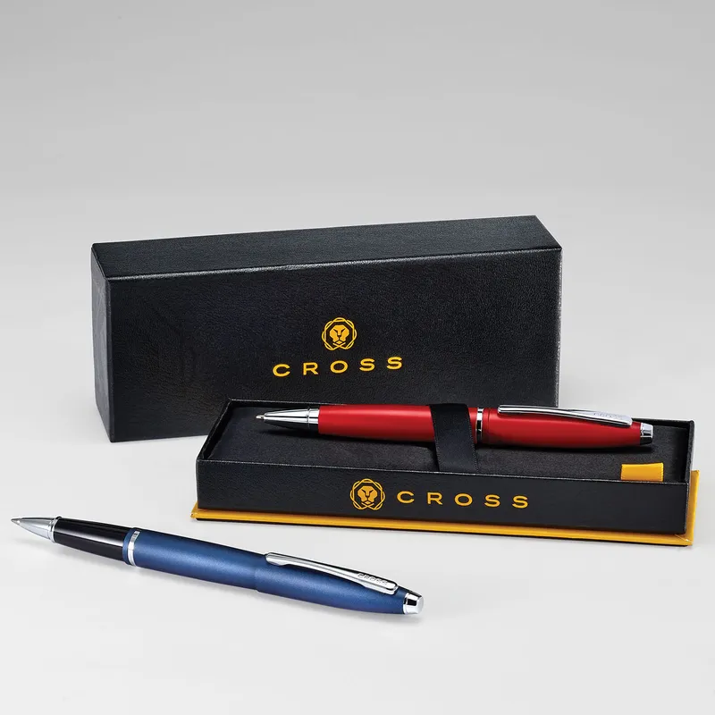 Cross AT0112-18 Calais Matte Metallic Ballpoint Pen Midnight Blue with Chrome Trims