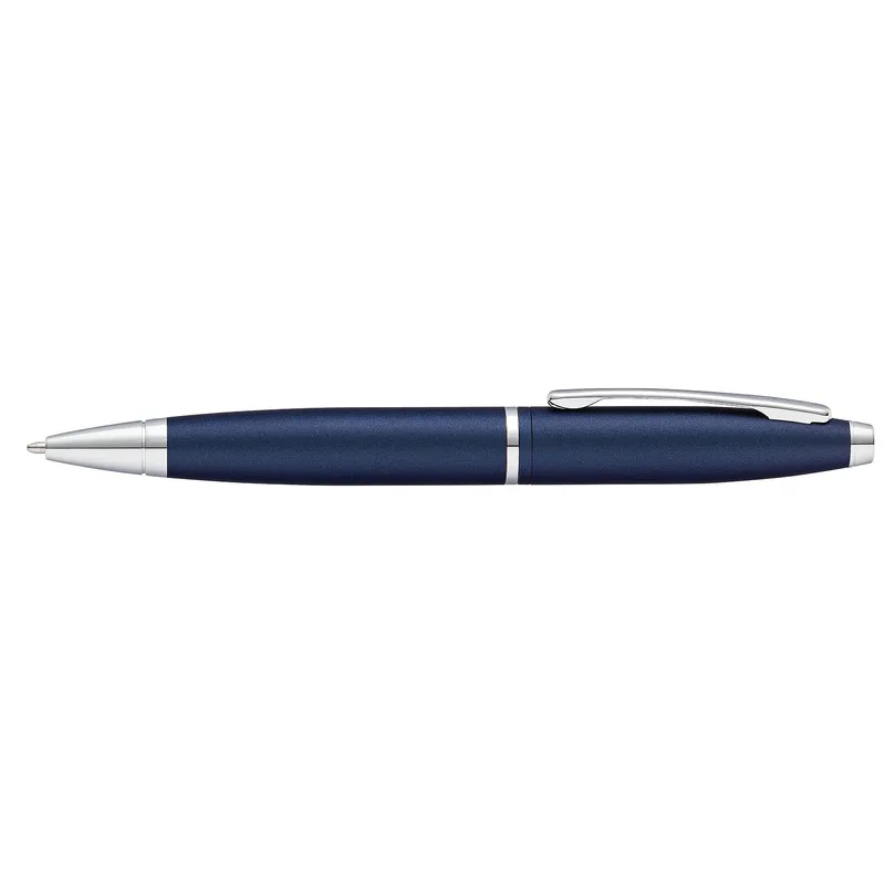Cross AT0112-18 Calais Matte Metallic Ballpoint Pen Midnight Blue with Chrome Trims