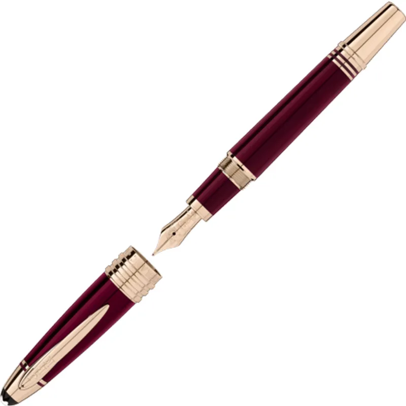 Montblanc John F Kennedy Medium Fountain Pen - Burgundy With Gold Trims