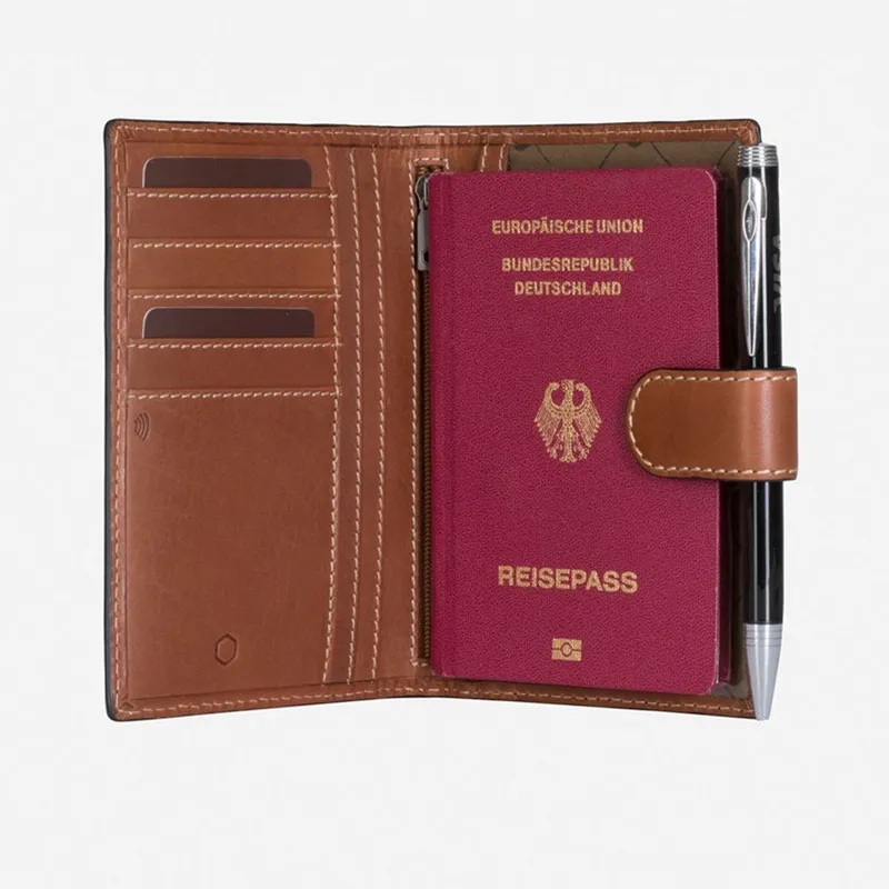Jekyll & Hide 4306TECL Texas Travel Passport Wallet With Organiser - Clay