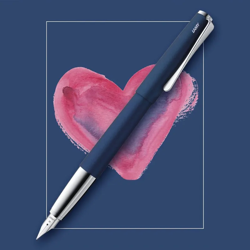 Lamy 067 Studio Fountain Pen Fine Matte Blue With Chrome Clip