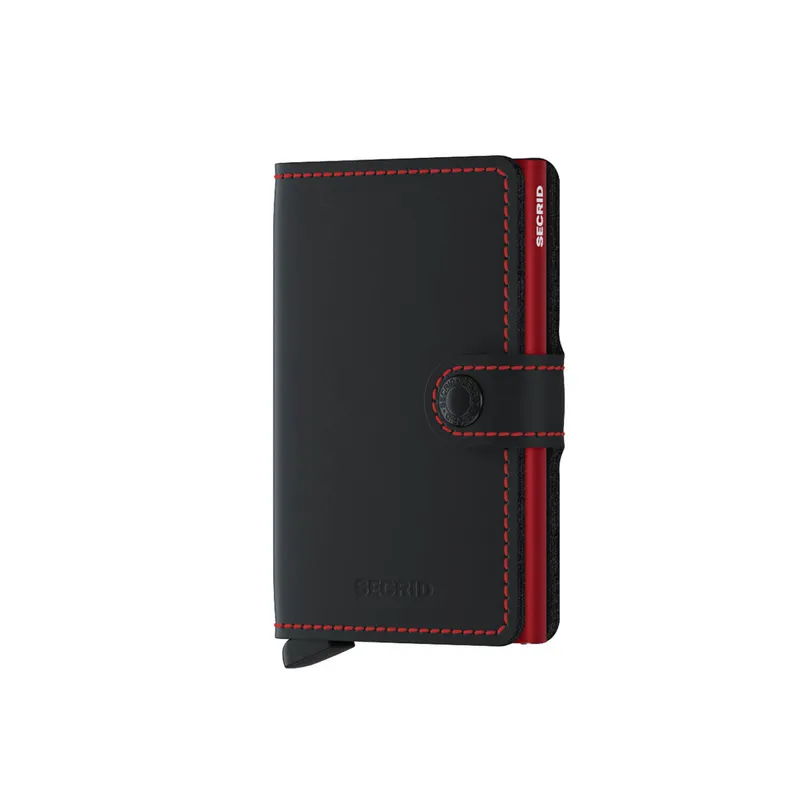 Secrid Miniwallet Matte Black with Red Cardprotector