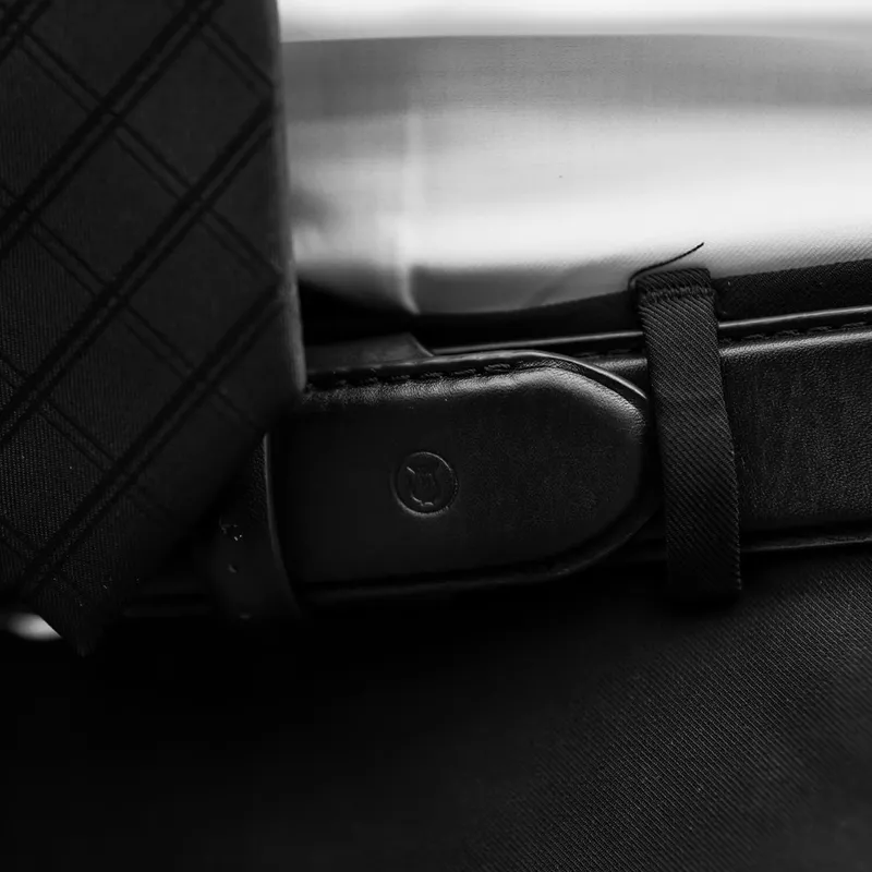 Lapis Bard Sullivan Belt Silver 35mm Buckle with Two tone Leather strap - Charcoal