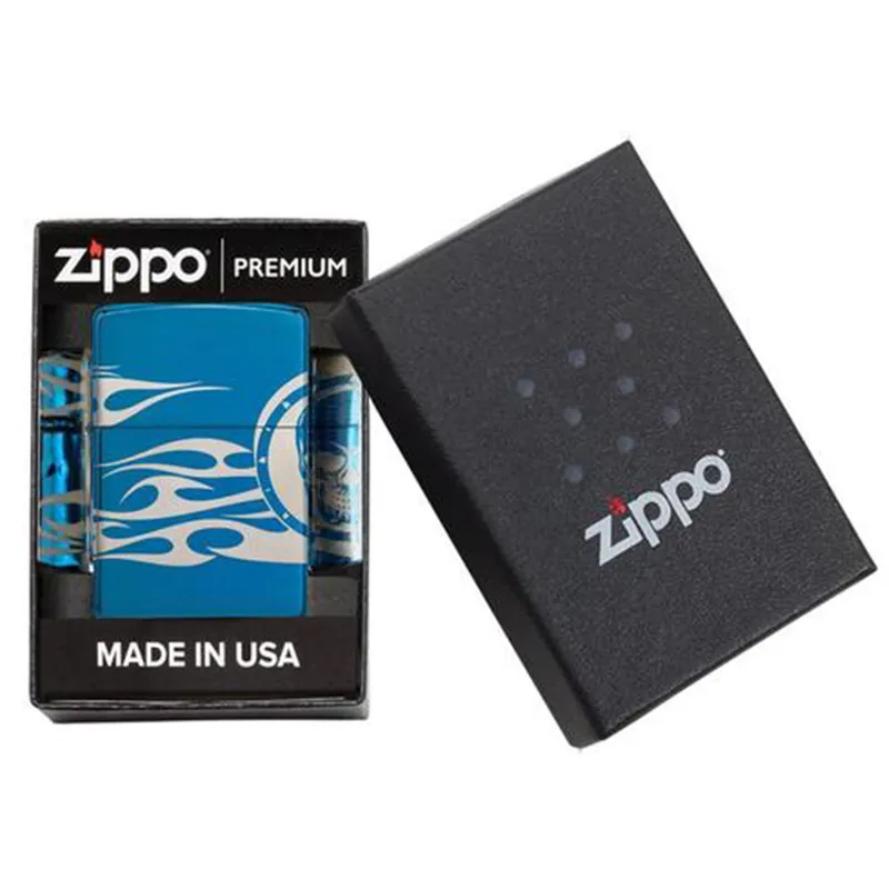 Zippo Lighter 49048 Tattoo Design Blue
