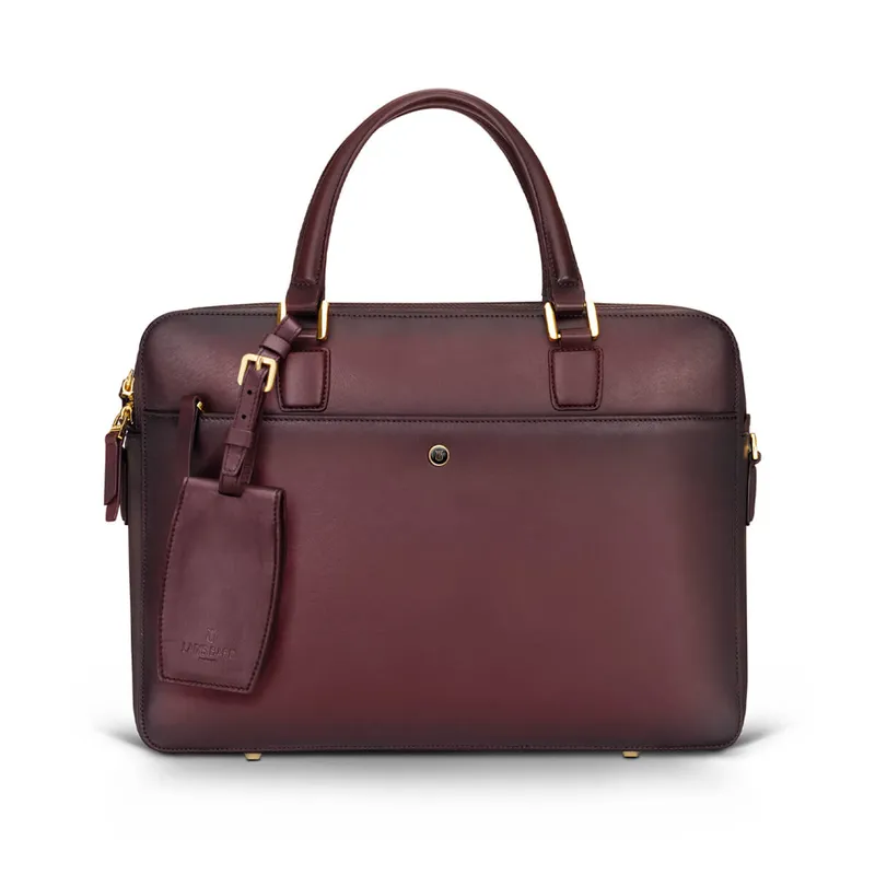 Lapis Bard Ducorium Chester Slim 14Inch Laptop Business Bag Bordeaux