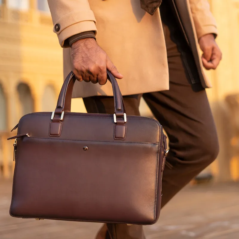 Lapis Bard Ducorium Chester Slim 14Inch Laptop Business Bag Bordeaux