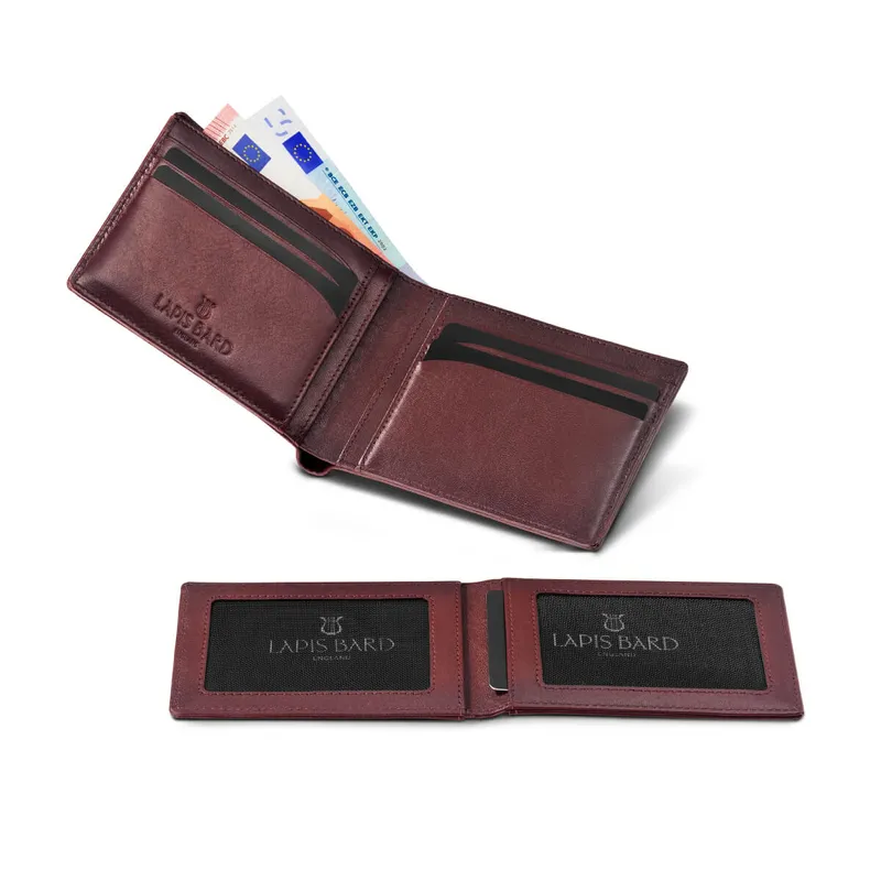 Lapis Bard Ducorium Bi Fold Evening Wallet with Additional Sleeve Bordeaux