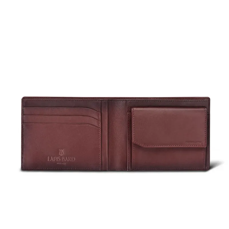 Lapis Bard Ducorium Bi-fold Wallet with Coin Pocket Bordeaux