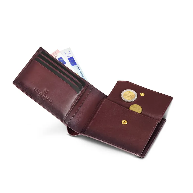 Lapis Bard Ducorium Bi-fold Wallet with Coin Pocket Bordeaux