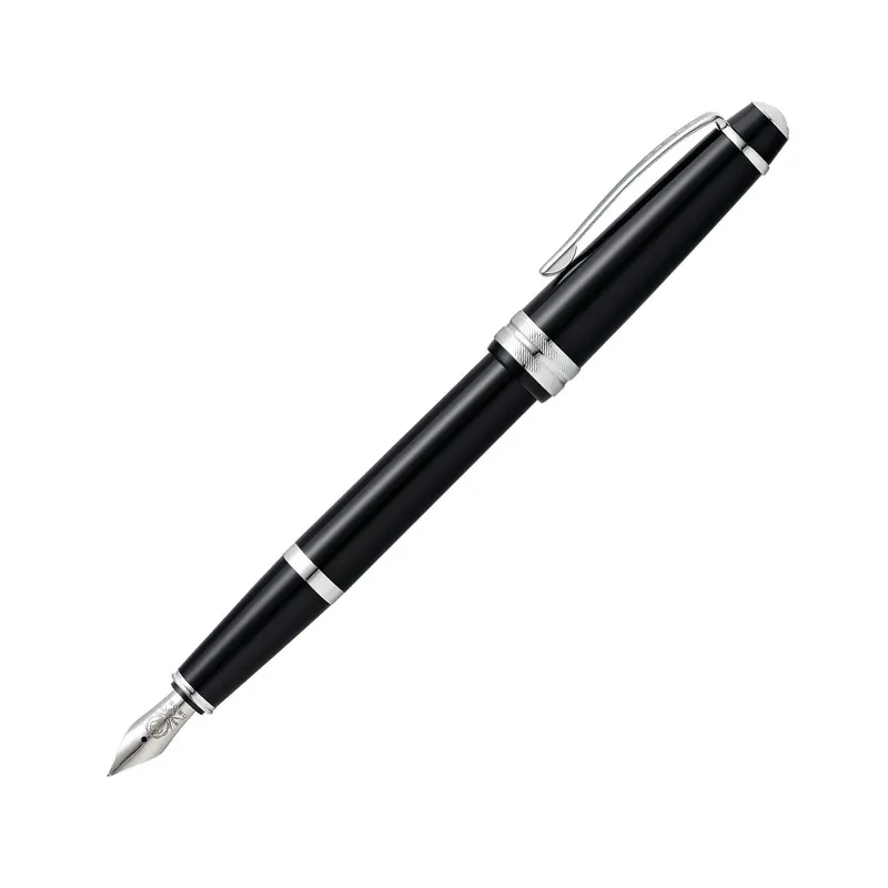 Cross AT0746-1MS Bailey Light Fountain Pen Medium Black with Chrome Trims