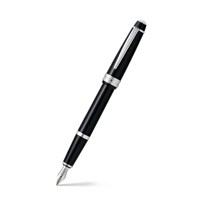 Cross AT0746-1MS Bailey Light Fountain Pen Medium Black with Chrome Trims