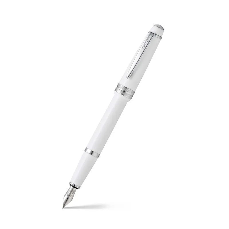 Cross AT0746-2MS Bailey Light Fountain Pen Medium White with Chrome Trims