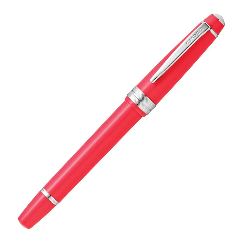 Cross AT0746-5MS Bailey Light Fountain Pen Medium Coral with Chrome Trims