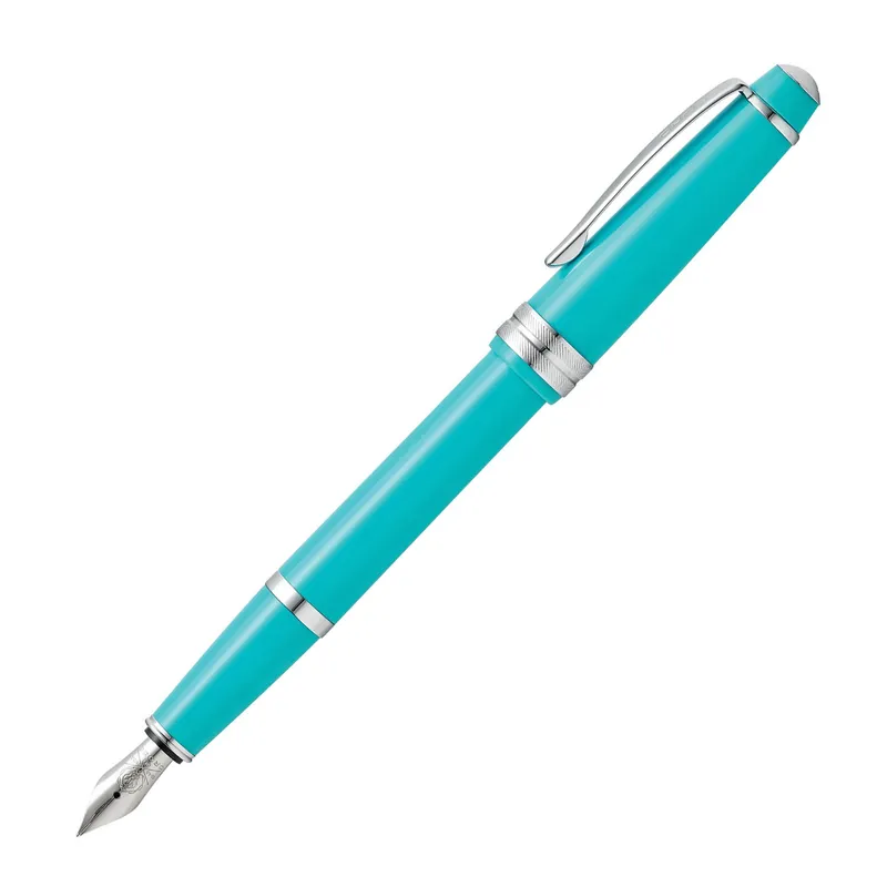 Cross AT0746-6MS Bailey Light Fountain Pen Medium Teal with Chrome Trims