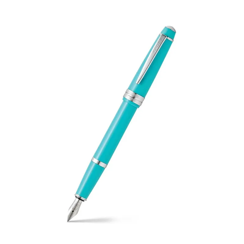 Cross AT0746-6MS Bailey Light Fountain Pen Medium Teal with Chrome Trims
