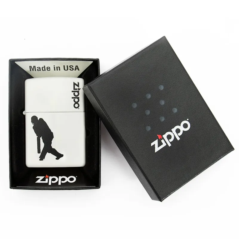 Zippo Lighter Cricket Design White