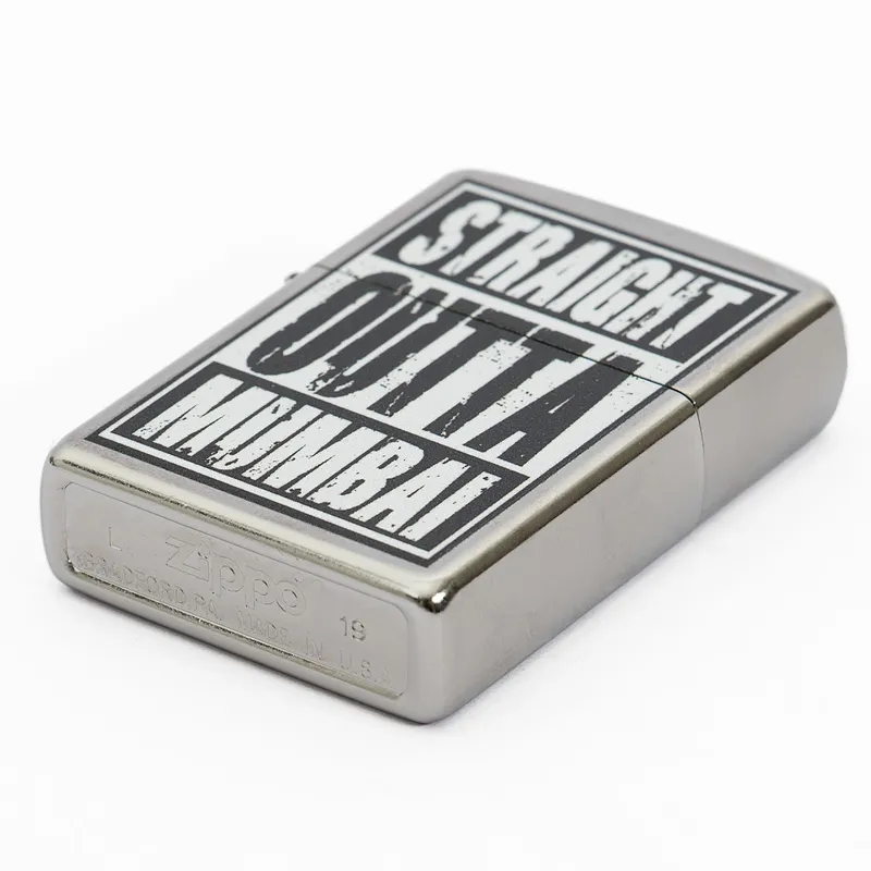 Zippo Lighter Straight Outta Mumbai Chrome