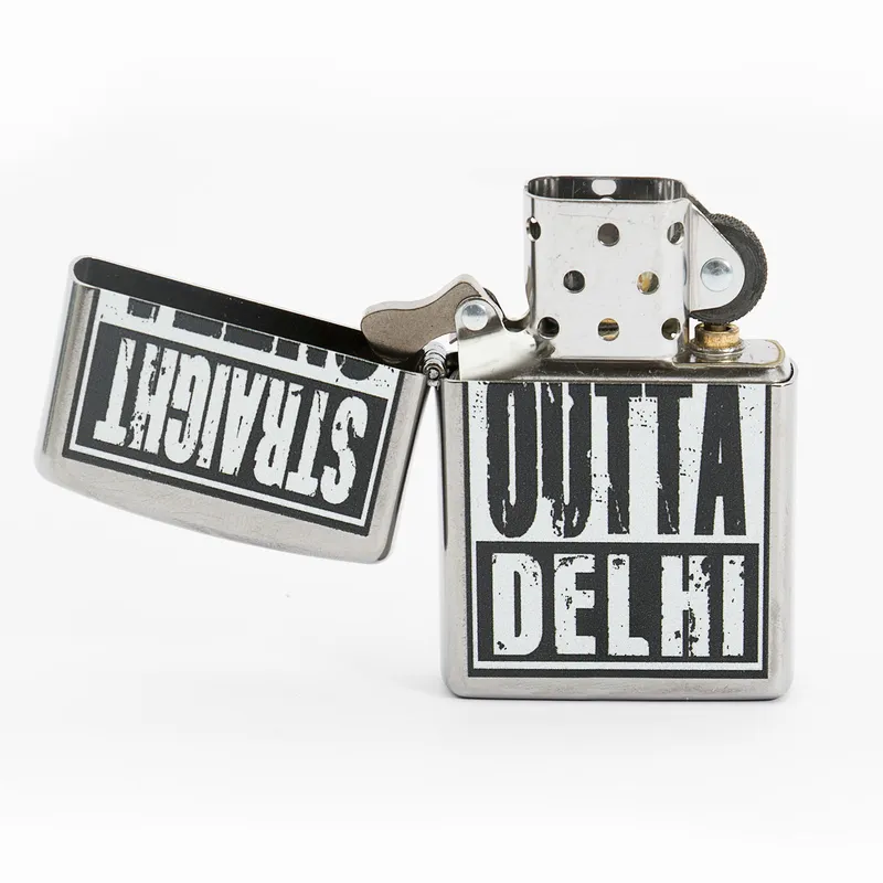 Zippo Lighter Straight Outta Delhi Chrome