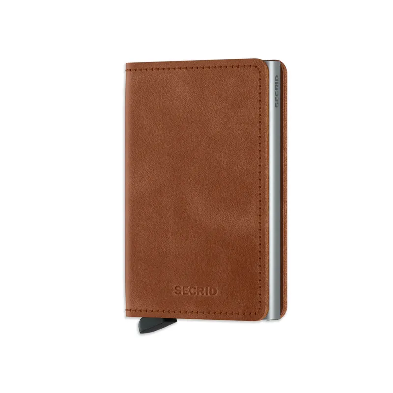 Secrid Slimwallet Vintage Cognac with Silver Cardprotector