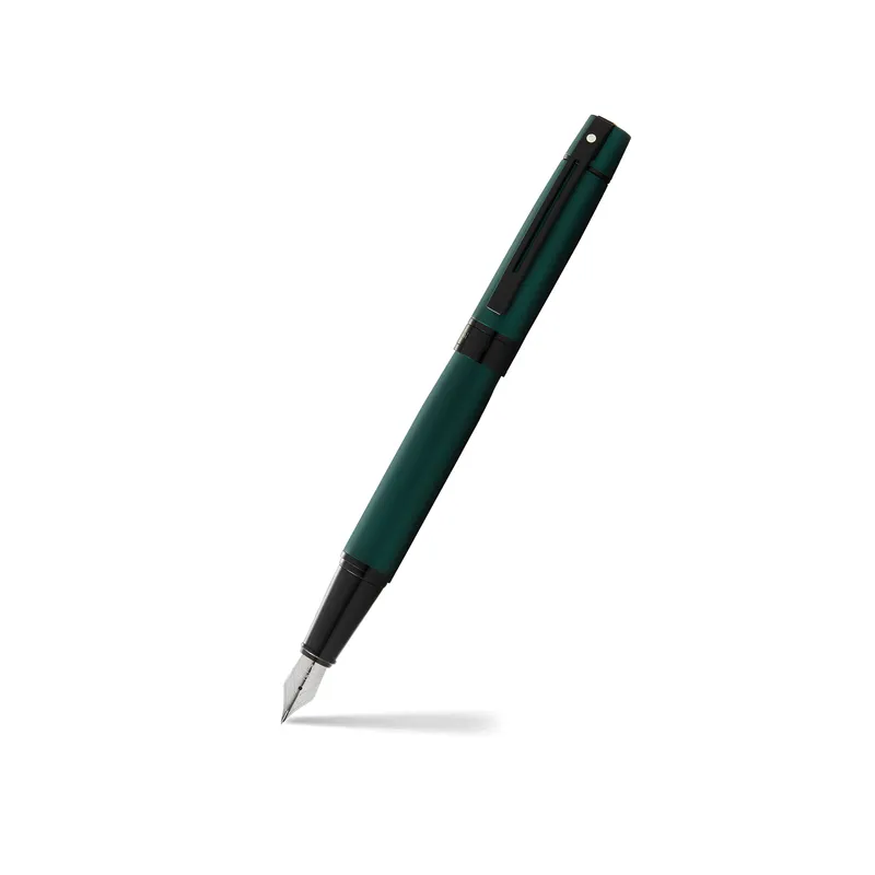 Sheaffer Gift 300 Lacquer Fountain Pen (Fine) Matte Green with Polished Black Trim