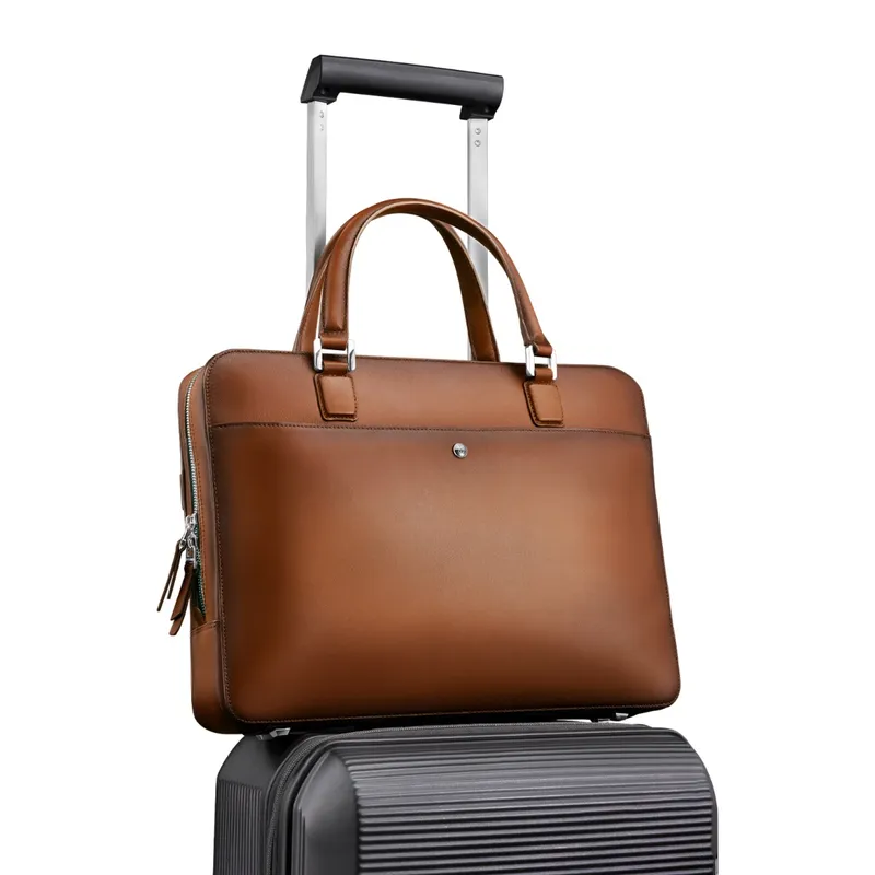Lapis Bard Ducorium Spencer 14-inch Slim Laptop Business Bag - Cognac