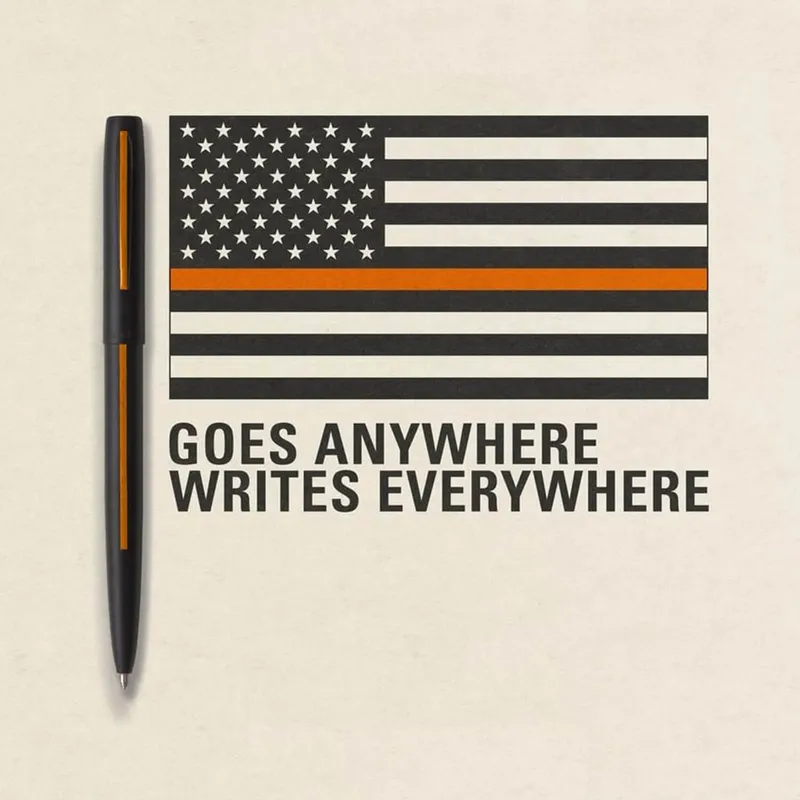 Fisher Space Non-Reflective Cap-O-Matic Search and Rescue Ballpoint Pen Matte Black and Orange