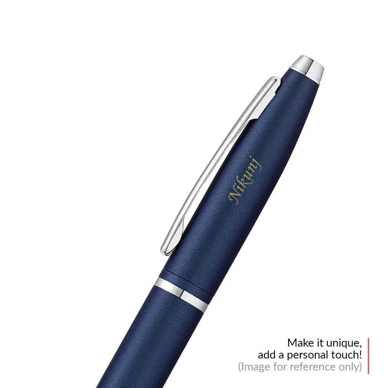Cross AT0112-18 Calais Matte Metallic Ballpoint Pen Midnight Blue with Chrome Trims