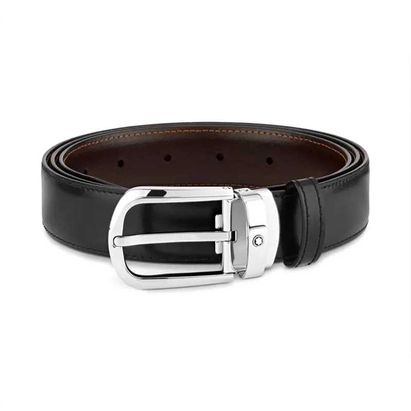 Montblanc 114412 Reversible Leather Belt (30mm) Black/Brown