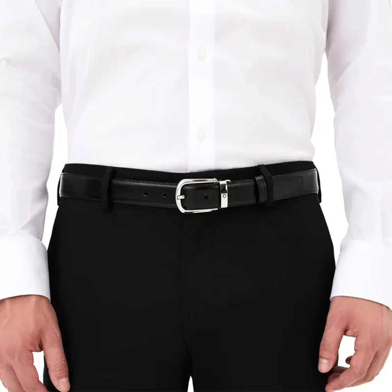 Montblanc 114412 Reversible Leather Belt (30mm) Black/Brown