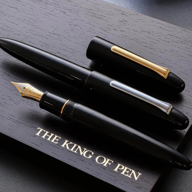 Sailor 1911 King of Pen 21K Broad Fountain Pen with Gold Trims(Ebonite) - Black