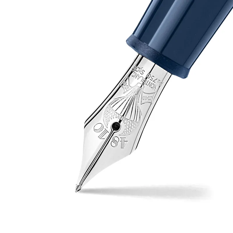 Montblanc 126344 MeisterstÃ¼ck Classique 'Around The World In 80 Days' Fountain Pen (14K Medium)- Blue With Platinum Trims