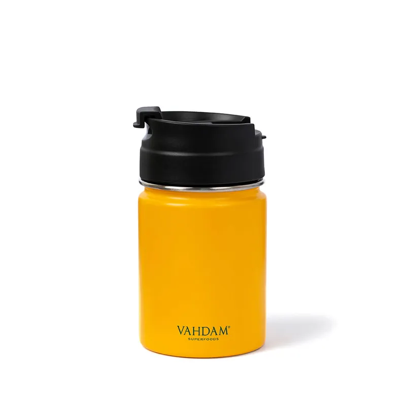 Vahdam Vitality Flip Bottle (260 ml) Yellow