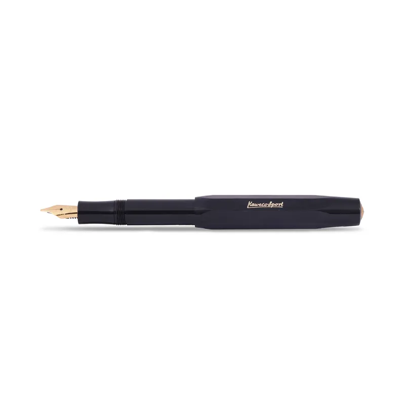 Kaweco Classic Sport Fountain Pen (Broad) with Optional Clip Black