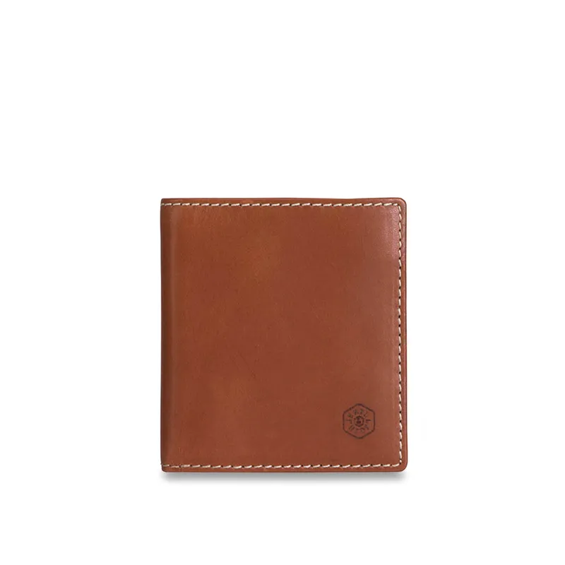 Jekyll & Hide 6495Rota Roma Slim Bifold Leather Wallet with Coin Pocket Tan