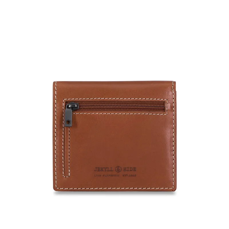 Jekyll & Hide 6495Rota Roma Slim Bifold Leather Wallet with Coin Pocket Tan