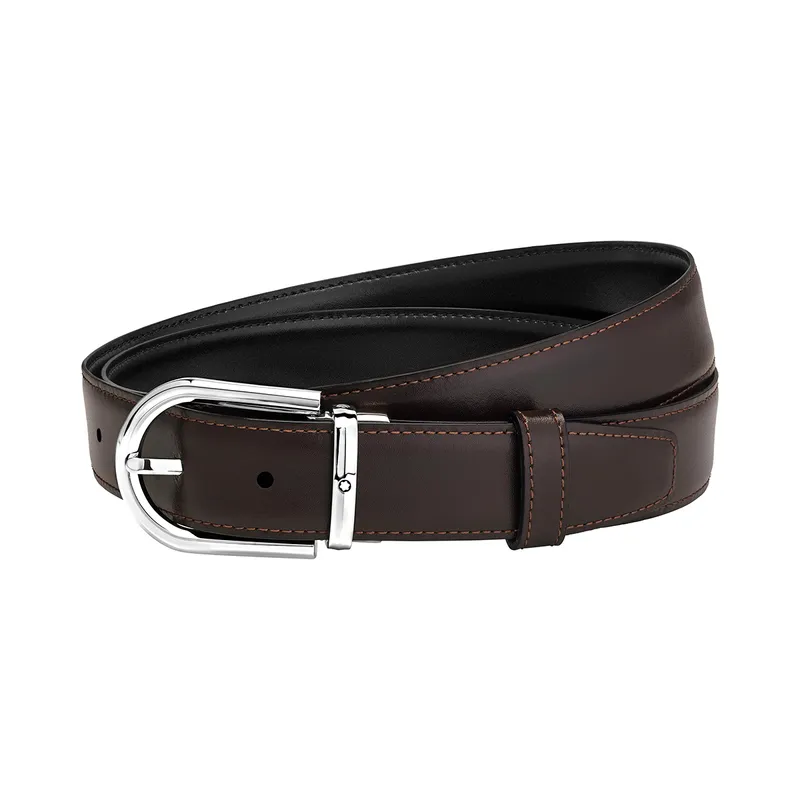 Montblanc 123890 Reversible Leather Belt (30mm) Black/Brown