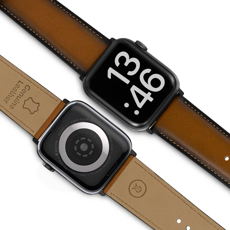 Lapis Bard Leather Apple Watch Strap - Brown
