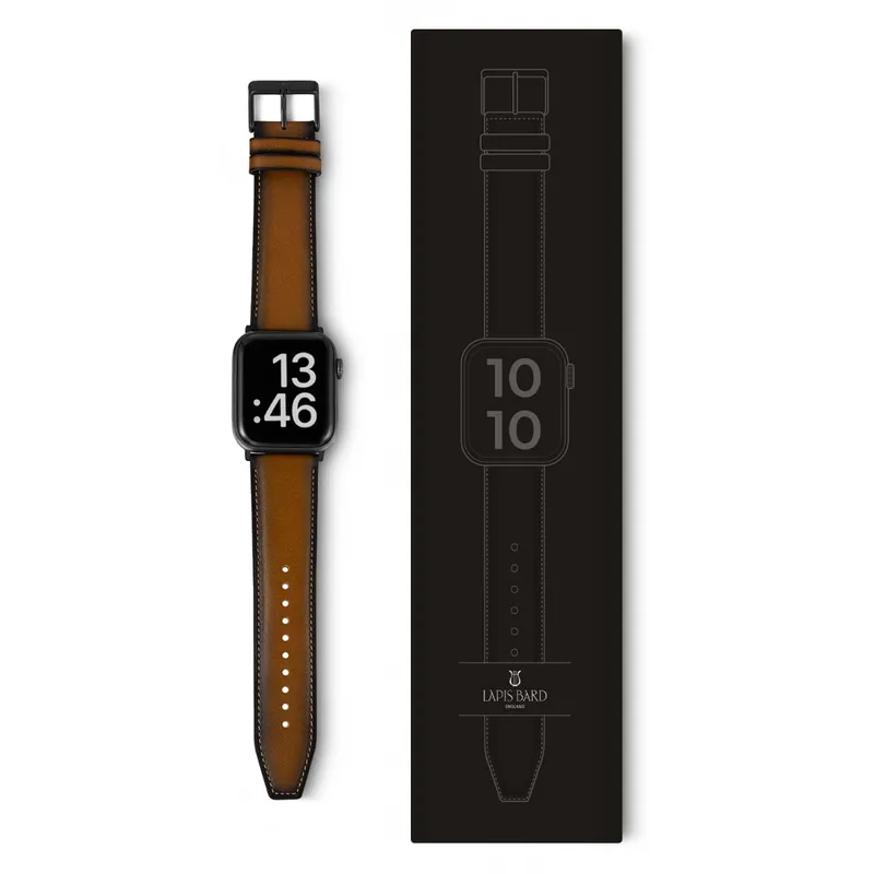 Lapis Bard Leather Apple Watch Strap - Brown