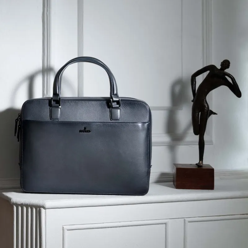 Lapis Bard Ducorium Leather Chester 14-inch Laptop Business Bag - Graphite
